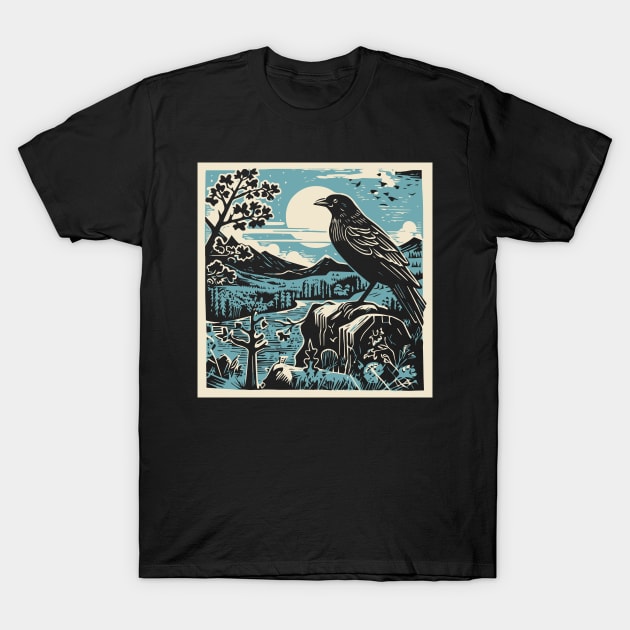 Lino Cut Birds T-Shirt by n23tees